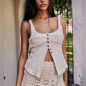 Free People Marie tank in neutral size medium